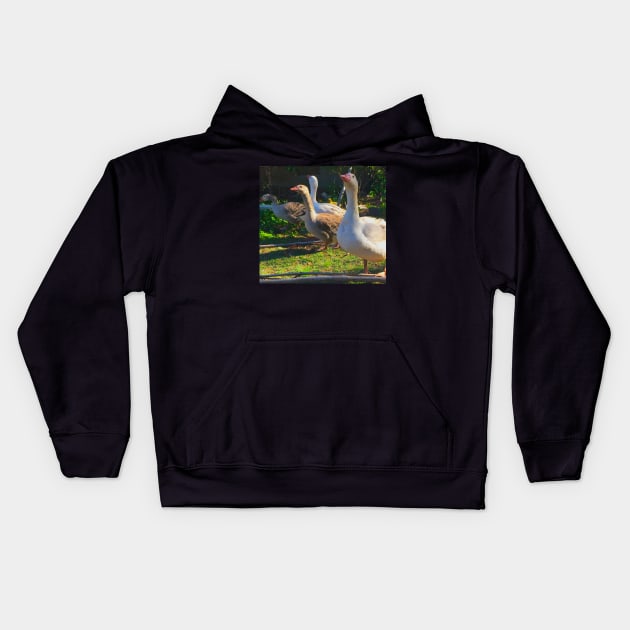 Flock of Cotton Patch Geese Kids Hoodie by LochNestFarm